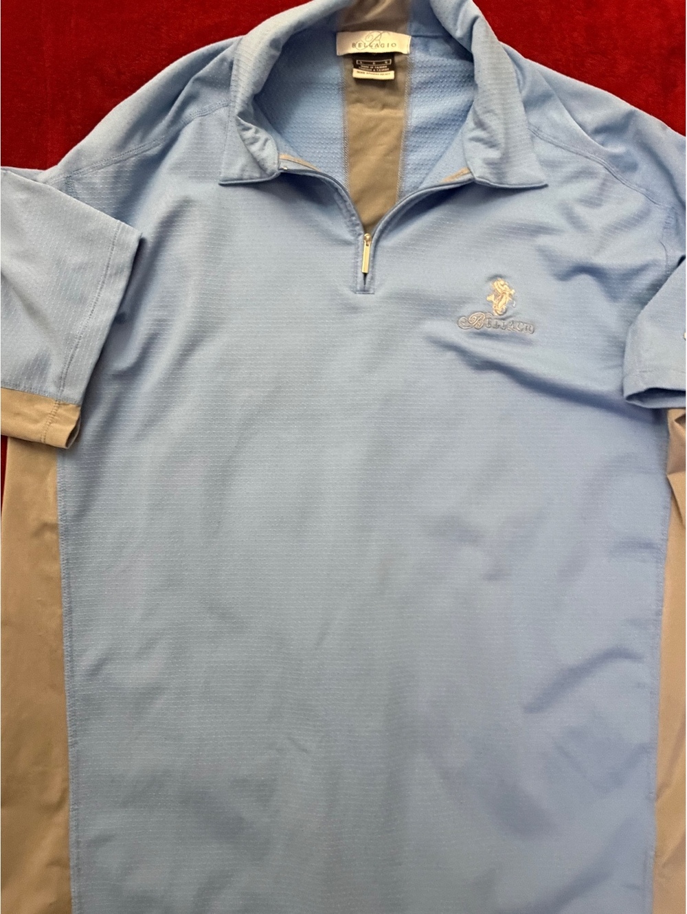 Bellagio Nike Sphere React Men's Golf Polo Shirt Size Large Light Blue